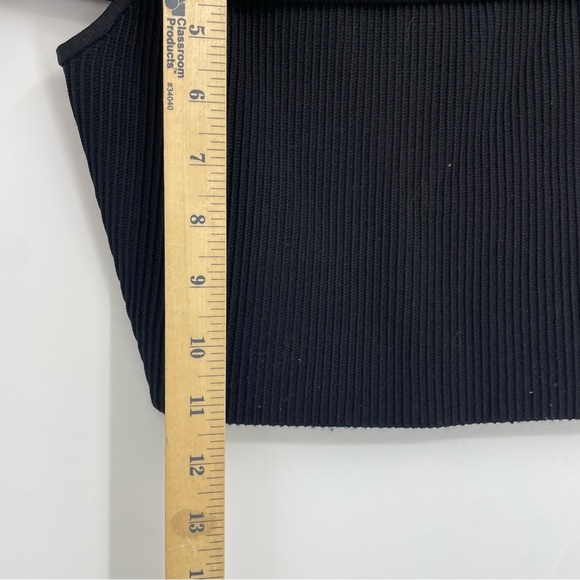 Aritzia Babaton Ribbed off the Shoulder Top black total eclipse sculpt knit Sz S - Picture 5 of 7